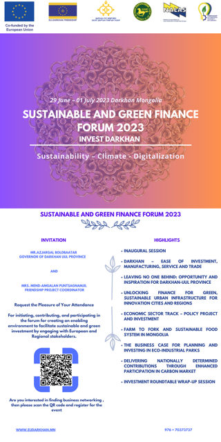 Invest Darkhan- Sustainable and Green Finance Forum 2023