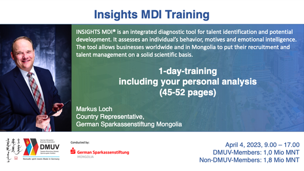 1-day-training including your personal analysis (42-52 pages) on April 4, 2023